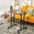 Costway MDF and Steel Adjustable Rolling Mobile Standing Desk in Walnut