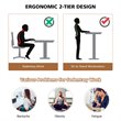 Costway MDF and Steel Adjustable Rolling Mobile Standing Desk in Walnut