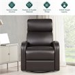 Costway Swivel Rocker Manual Single Sofa Lounger Recliner Chair in Brown