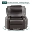 Costway Swivel Rocker Manual Single Sofa Lounger Recliner Chair in Brown
