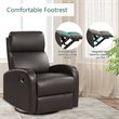Costway Swivel Rocker Manual Single Sofa Lounger Recliner Chair in Brown