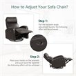 Costway Swivel Rocker Manual Single Sofa Lounger Recliner Chair in Brown