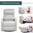 Costway Swivel Rocker Manual Single Sofa Lounger Recliner Chair in Gray