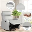 Costway Swivel Rocker Manual Single Sofa Lounger Recliner Chair in Gray