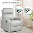 Costway Swivel Rocker Manual Single Sofa Lounger Recliner Chair in Gray