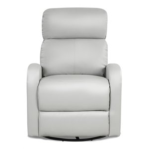Costway Swivel Rocker Manual Single Sofa Lounger Recliner Chair in Gray