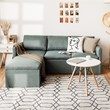 Costway Convertible Sectional Sofa L Shape Couch/Reversible Chaise in Green