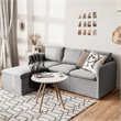Costway Convertible Sectional Sofa L Shape Couch/Reversible Chaise in Light Gray