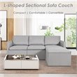 Costway Convertible Sectional Sofa L Shape Couch/Reversible Chaise in Light Gray