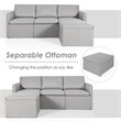 Costway Convertible Sectional Sofa L Shape Couch/Reversible Chaise in Light Gray