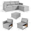 Costway Convertible Sectional Sofa L Shape Couch/Reversible Chaise in Light Gray