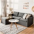 Costway Convertible Sectional Sofa L Shape Couch/Reversible Chaise in Dark Gray
