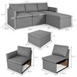 Costway Convertible Sectional Sofa L Shape Couch/Reversible Chaise in Dark Gray