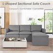 Costway Convertible Sectional Sofa L Shape Couch/Reversible Chaise in Dark Gray