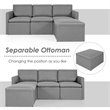 Costway Convertible Sectional Sofa L Shape Couch/Reversible Chaise in Dark Gray