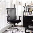 Costway PP and Sponge Ergonomic Mesh Office Chair with Armrest in Black