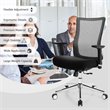 Costway PP and Sponge Ergonomic Mesh Office Chair with Armrest in Black