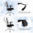 Costway PP and Sponge Ergonomic Mesh Office Chair with Armrest in Black
