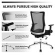 Costway PP and Sponge Ergonomic Mesh Office Chair with Armrest in Black
