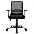 Costway Sponge Adjustable Mid Back Mesh Office Chair w/ Lumbar Support in Black