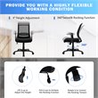 Costway Sponge Adjustable Mid Back Mesh Office Chair w/ Lumbar Support in Black