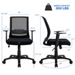 Costway Sponge Adjustable Mid Back Mesh Office Chair w/ Lumbar Support in Black