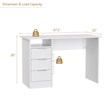 Costway 3-drawer Engineered Wood Computer Desk with Open Shelf in White