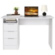 Costway 3-drawer Engineered Wood Computer Desk with Open Shelf in White