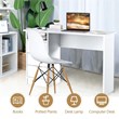 Costway 3-drawer Engineered Wood Computer Desk with Open Shelf in White