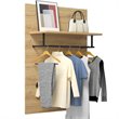 Costway Wall Mounted Clothes Rack Shelf Coat Hat Hanger in Artisan Oak