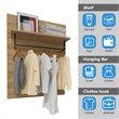 Costway Wall Mounted Clothes Rack Shelf Coat Hat Hanger in Artisan Oak