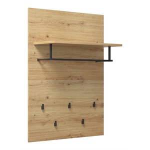 Costway Wall Mounted Clothes Rack Shelf Coat Hat Hanger in Artisan Oak