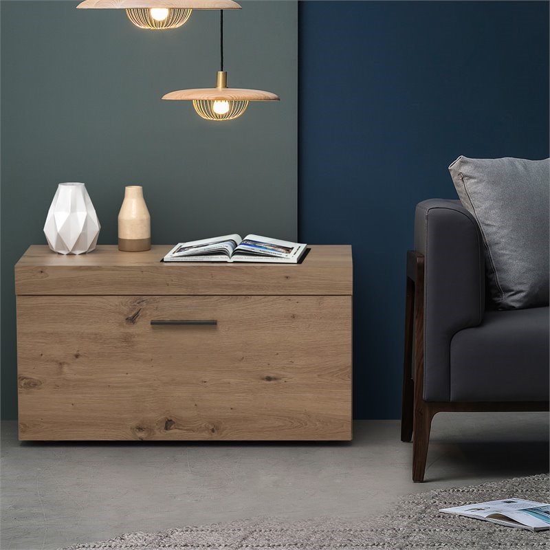 Costway Entryway Shoe Rack Storage Cabinet Chest Organizer in Artisan Oak