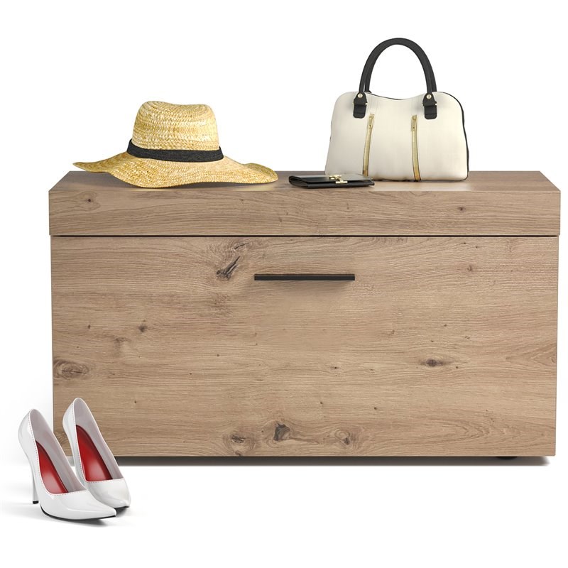 Costway Entryway Shoe Rack Storage Cabinet Chest Organizer in Artisan Oak