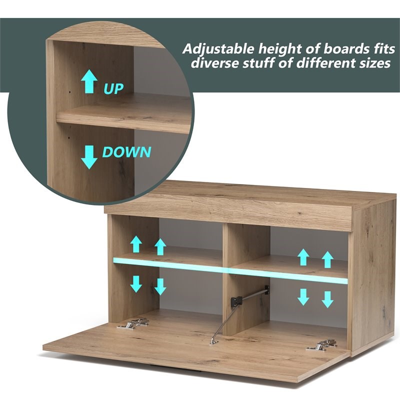 Costway Entryway Shoe Rack Storage Cabinet Chest Organizer in Artisan Oak