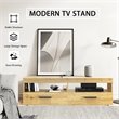 Costway TV Stand/Entertainment Center for TV's up to 60'' with 2 Drawers in Oak