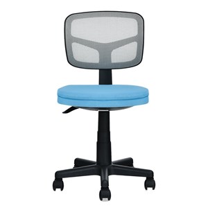 Costway Sponge and Plastic Adjustable Swivel Armless Office Chair in Blue