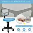 Costway Sponge and Plastic Adjustable Swivel Armless Office Chair in Blue