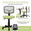 Costway Sponge and Plastic Adjustable Swivel Armless Office Chair in Green