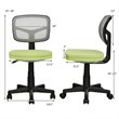 Costway Sponge and Plastic Adjustable Swivel Armless Office Chair in Green