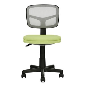 Costway Sponge and Plastic Adjustable Swivel Armless Office Chair in Green