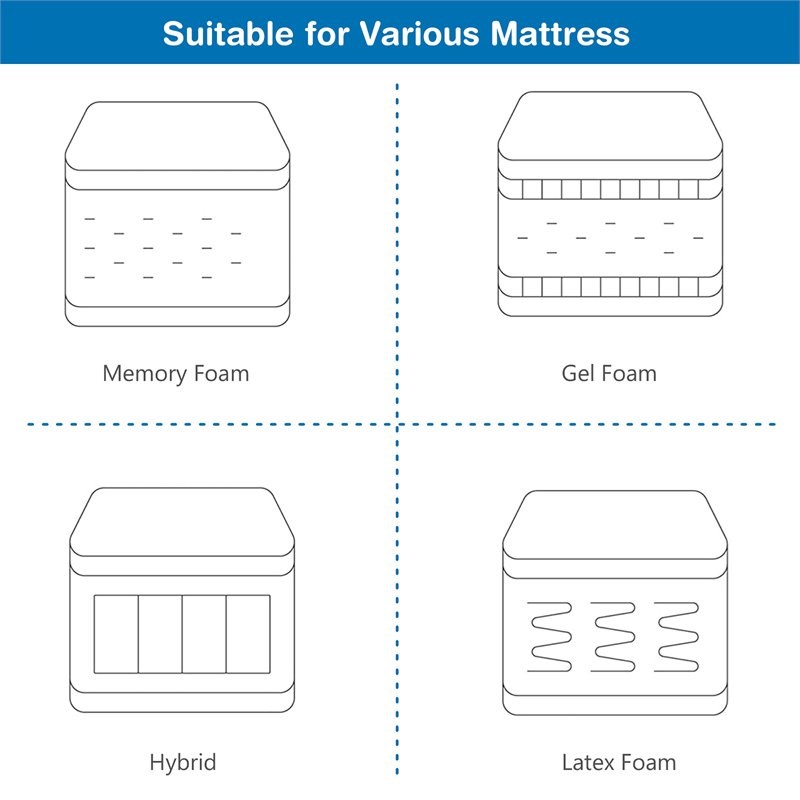 Costway Cotton Adjustable Twin XL Size Bed Base with Massage Modes in Black