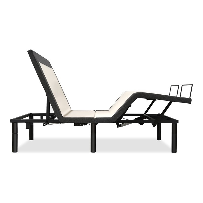 Costway Cotton Adjustable Twin XL Size Bed Base with Massage Modes in Black