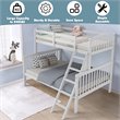 Costway Rubber Wood Twin over Full Bunk Bed with Ladder Guardrail in White