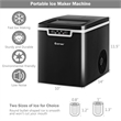 Ice Maker Machine Countertop 26Lbs/24H Portable W/Scoop & Basket Black Plastic