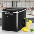 Ice Maker Machine Countertop 26Lbs/24H Portable W/Scoop & Basket Black Plastic