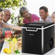 Ice Maker Machine Countertop 26Lbs/24H Portable W/Scoop & Basket Black Plastic