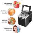 Ice Maker Machine Countertop 26Lbs/24H Portable W/Scoop & Basket Black Plastic