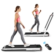 SuperFit 2.25HP 2-in-1 Folding Treadmill W/ Remote Control  White Plastic
