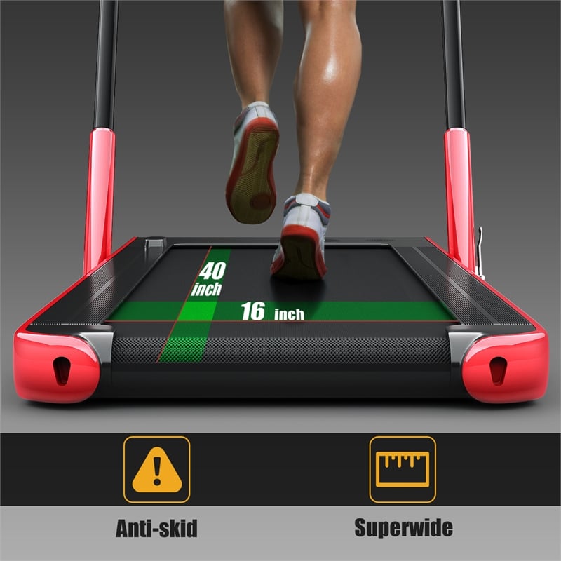 Superfit 2.25HP 2 in 1 Red Folding Under Desk Treadmill W/Remote Control Plastic
